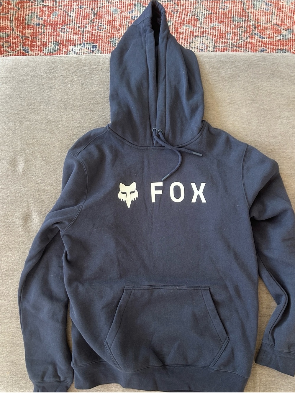 Fox Navy Pullover Hoodie with White Logo